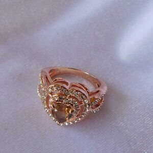 Ladies RGP Halo Heart CZ Ring with Heart Shaped Stone